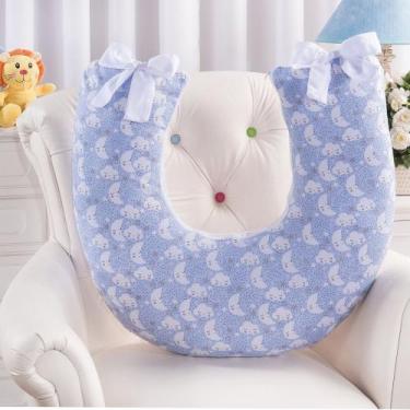 Imagem de Almofada Amamentação Travesseiro Multifunções Apoio De Bebê Firme e Ma