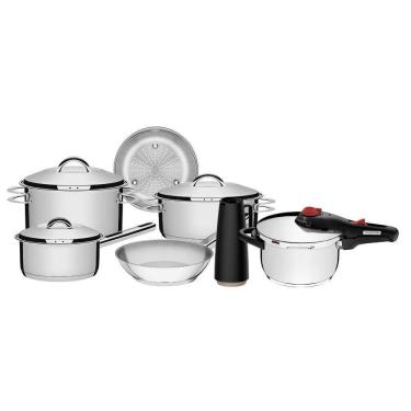 Imagem de Jogo Panelas Tramontina Solar Inox 7 Peças Fundo Triplo