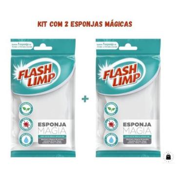 Imagem de Kit 2 Esponjas Mágica Multiuso Limpa Parede Inox Louça Lápis - Flash L