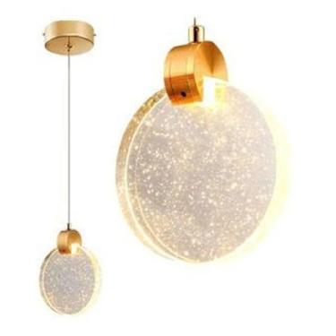 Imagem de Pendente Lua De Cristal Vidro Com Bolhas - Dourado - AAATOP