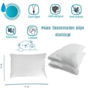 Imagem de Kit 02 Capas Protetoras Impermeáveis para Travesseiro Kids Infantil 40