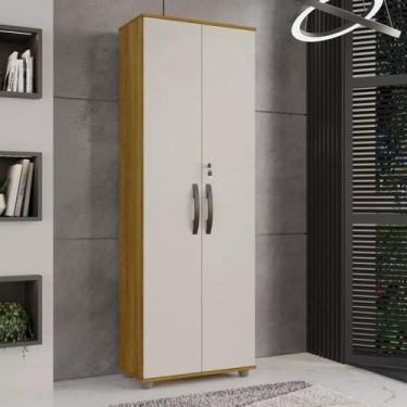 Imagem de Armário Multiuso 2 Portas Com Chave Caique - CHF - Cinamomo/Off - CHF 