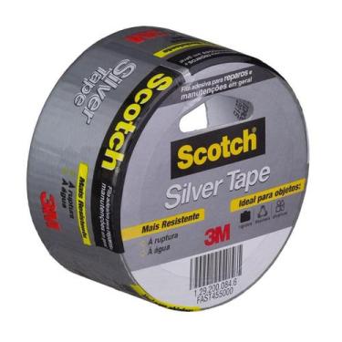 Imagem de Fita Silver Tape 3M Reforçada Multiuso Fixação Forte 45mm X 5m Prata 