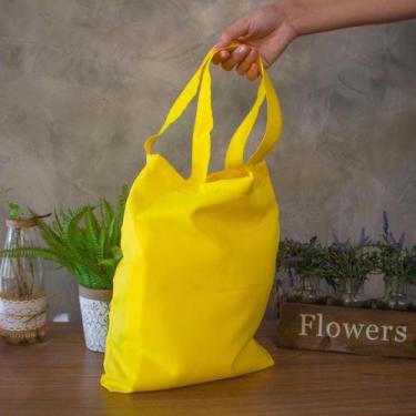 Imagem de 50 Sacolas Ecológica Retornável  Eco bag Premium - aonda, Amarelo