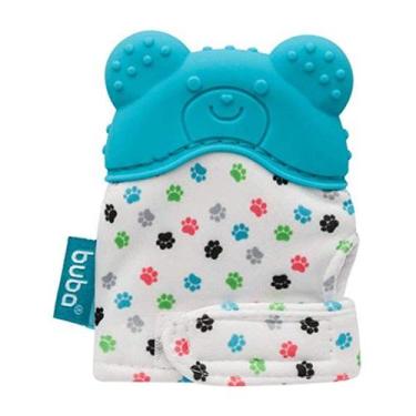 Imagem de Luvinha Mordedor Para Bebes Massagear Gengiva Urso - Buba,  Azul