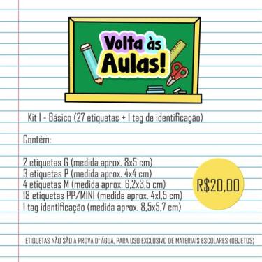 Imagem de Kit Etiqueta Escolar Personalizada - Mozalle Personalizados