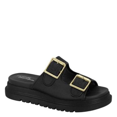 Imagem de Tamanco Feminino Flatform Fivela Conforto Modare 7200.104, Preto napa,