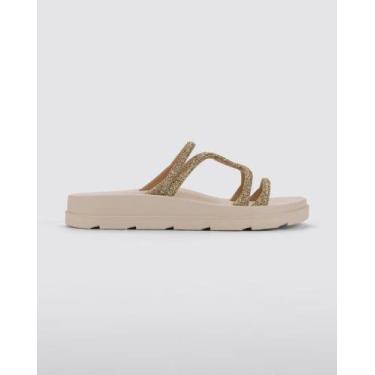 Imagem de Papete Sandalia Zaxy Bright Feminina Glitter Brilho Antomica, Dourado,