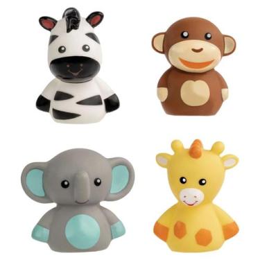 Imagem de Dedoches Amiguinhos da Selva 4 Unidades Brinquedo Bebê Interativo Educ