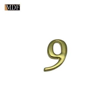 Imagem de Kit 5 Números para Artesanato Apliques 2,22 X 2,56cm  Zamac Dourado - 