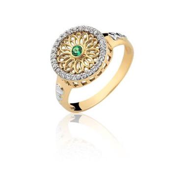 Imagem de Anel De Formatura Em Ouro 18k An135 Com Esperalda Natural - MAEHLER JO