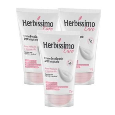 Imagem de Kit Creme Desodorante Antitranspirante Herbíssimo Care Rosa Mosqueta e