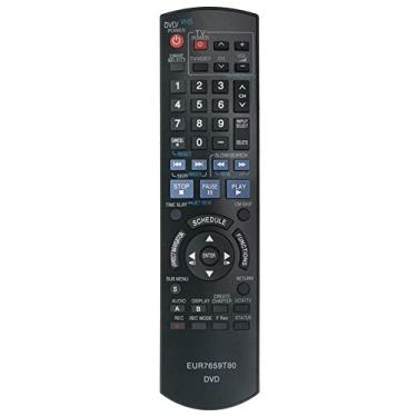 Imagem de Controle remoto de substituição EUR7659T80 compatível com Panasonic DMR-EZ475 DMR-EZ47V DMR-EZ47K DMR-EZ475VK DMR-EZ475V DMR-EZ47 gravador de DVD