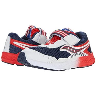 Imagem de Saucony Tênis de corrida unissex infantil Ride 10 Jr, Vermelho/branco/azul, 19 BR G