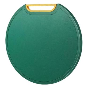 Imagem de Tábua Corte verde redonda grande antiderrapante-tabua de cortar carnes Legumes 30x29-tabua de polietileno antibacteriana