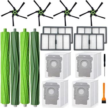 Imagem de Peças de reposição S9 para aspirador de pó roo-mba s9 (9150) s9+ s9 Plus (9550), 4 filtros, 4 escovas de canto, 2 conjuntos de escovas de borracha multisuperfície, 4 sacos de eliminação automática de