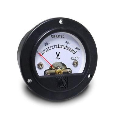 Imagem de Voltímetro Analógico SF-52mm Redondo Modelo Até 600Vca