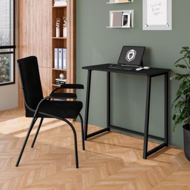 Imagem de Escrivaninha Computador Dobrável Escritório Home Office Fit Preto - Ar