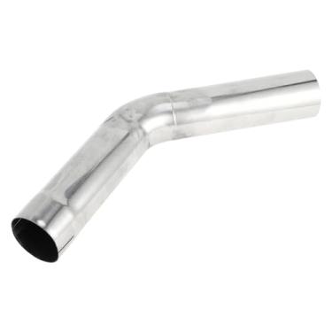 Imagem de Motoforti Tubo de escape de mandril de corte de 45 graus DIY personalizado carro modificado tubulação tubulação 64 mm/2,5" OD 200 mm/8 comprimento T304 aço inoxidável prateado
