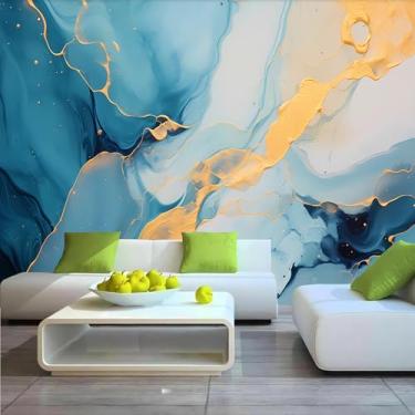 Imagem de Lcythiazole Mural de papel de parede de mármore de tamanho personalizável - mural de papel de parede abstrato, papel de parede de fundo de TV, descasque e cole autoadesivo removível, para sala de