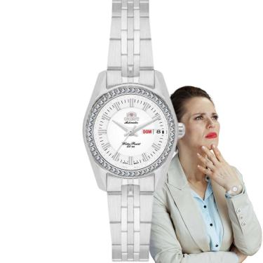Imagem de Relógio de Pulso Orient Feminino Automático Mecanico Pequeno Redondo Casual Prata NH6SS006 S1SX