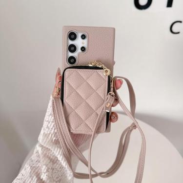 Imagem de Capa com zíper Crossbody para Samsung Galaxy S24 S22 Ultra Plus S23 FE A05S A05 A15 A25 A35 A55 A24 A34 A54 com cartão, carne, para Galaxy A24 4G 5G
