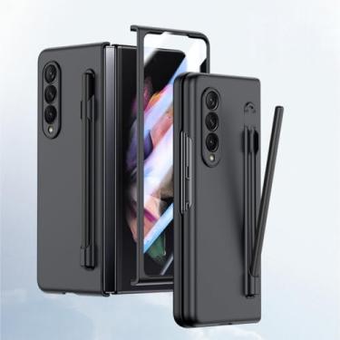 Imagem de HOULEE Capa para Samsung Galaxy Z Fold 4 com S Pen e protetor de tela Z Fold 4 compatível com a pele, com suporte para caneta S, capa protetora completa de carregamento sem fio para PC para Galaxy Z