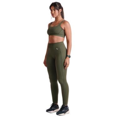 Imagem de Conjunto Lupo Sports Max Top + Legging Sem Costura, Verde militar, GG,
