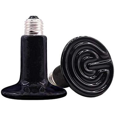 Imagem de CTKcom Pacote com 2 lâmpadas de calor de cerâmica de réptil 200W, lâmpada E27 110V infravermelho emissor de calor, sem danos sem luz infravermelho emissor de calor lâmpada para pet coop aquecedor réptil galinha tartaruga lâmpada de aquecimento, preto