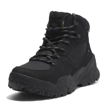 Imagem de Timberland Bota masculina Motion Scramble Mid com cadarço impermeável para caminhada, Nobuck preto, 39