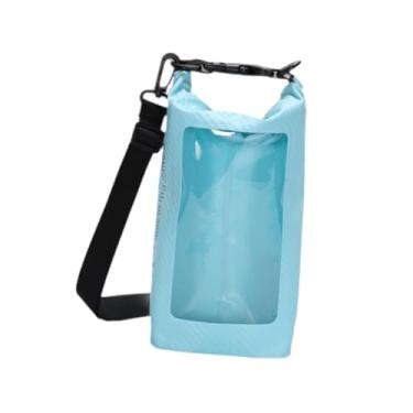 Imagem de Bolsa seca capa de telefone à prova d'água bolsa esportiva ao ar livre 3l portátil saco de saco de água portátil Duffle top para viagens à deriva de, Azul Claro