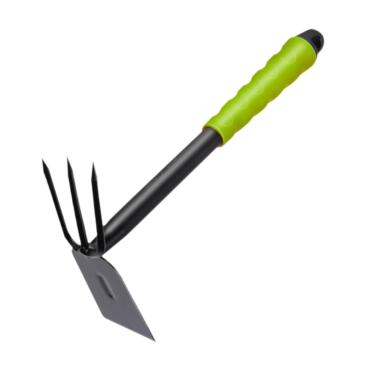 Imagem de ＡＷＨＡＯ Enxada e cultivador ancinho de jardim 2 em 1 resistente Tool da ferramenta de jardim de cabeça dupla para lavagem do leito de flor do gramado plantio