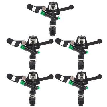 Imagem de Aspersor de irrigação para jardim Kuuleyn 5 peças 9,5 cm DN20 rosca fêmea giratório bocal basculante para jardim gramado