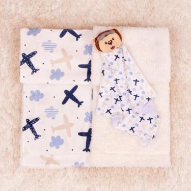 Imagem de Kit Cobertor com Naninha para Bebe com Caixa Presente - Miguel Baby, U
