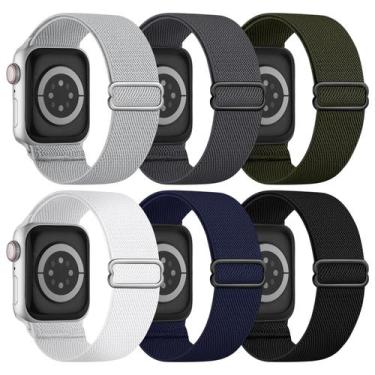 Imagem de Pulseira Apple Watch Butifacion Stretchy Solo Loop, pacote com 6, 45 a