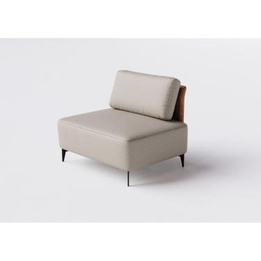 Imagem de Sofá Dream Box Moderno Módulo 100cm Bege com Courino Terracota - Rede Móveis