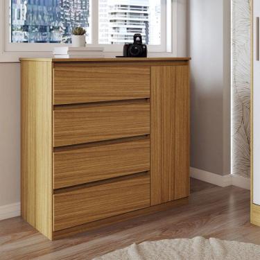 Imagem de Cômoda Luna 1 Porta 4 Gavetas Marrocos/Off White - Panorama Móveis