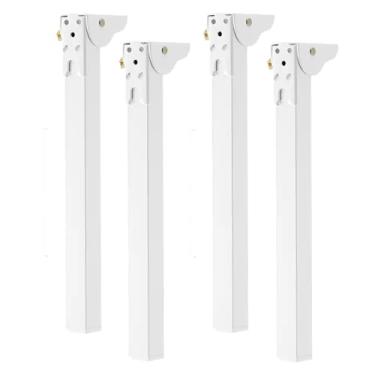 Imagem de SRSRS Pernas de mesa dobráveis de ferro de 70 cm, dobradiça autotravante, resistente 200 kg, para mesas de cabeceira, mesa de laptop, móveis DIY (branco, 30 cm))