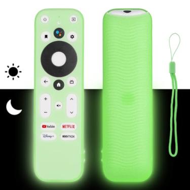 Imagem de Capa de controle remoto de silicone compatível com Onn 100024646 100026240 4K UHD Stick TV Box capa protetora à prova de choque com cordão (verde fluorescente)