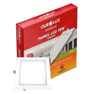 Imagem de Plafon Ourolux Embutir 18w Biv 2700k Quadrado
