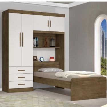 Imagem de Guarda Roupa Solteiro 4 Portas 3 Gavetas Cancun JeA Móveis - JA Moveis