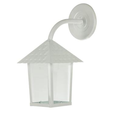 Imagem de Arandela Braço Quadrada Branco Colonial Vidro Liso Blumenau