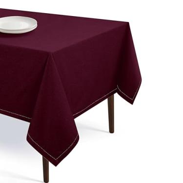 Imagem de Softopia Cotton Toalha de mesa 132 x 178 cm, toalha de mesa 100% algodão, retangular, lavável, decorativa para presentes, cozinha, jantar, churrasco, buffet e acampamento - marrom