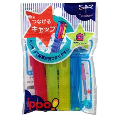 Imagem de Tombow Ippo – Tampa de lápis de madeira interligada – grupo rosa – pacote com 4