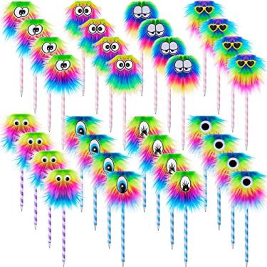 Imagem de 32 canetas de monstro fofas de arco-íris para lembrancinhas de festa de monstro para escola, escritório, aniversário, carnaval, festa, lembrancinha