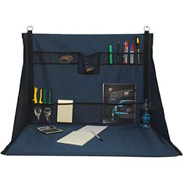 Imagem de Plan Station Mini mesa de pé portátil, bancada de trabalho, estação de trabalho, armazenamento para local de trabalho, garagem, escritório, loja, superfície de trabalho suspensa, preta (WS3700)