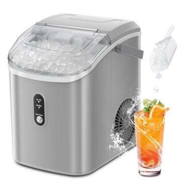 Imagem de Máquina de gelo portátil ZAFRO Countertop 16kg/24h cinza com alça