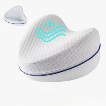 Imagem de Travesseiro De Joelhos E Pernas Espuma Viscoelástica Com Memória - Alívio Da Dor Ciática/Costas/Quadril/Joelhos E Pressão Na Região Lombar