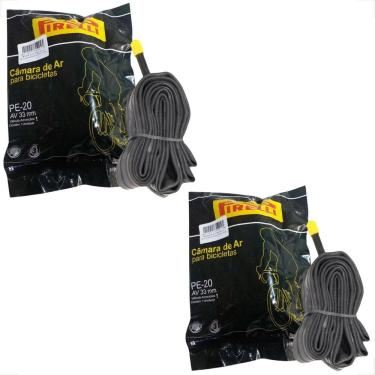 Imagem de PAR Câmara De Ar Para Bicicleta Aro 20 Pirelli Bico Grosso 33mm Camera Bike Infantil Mtb