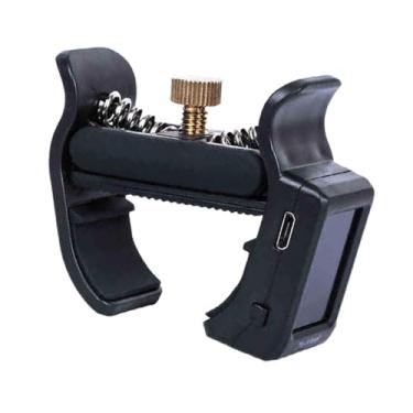 Imagem de simhoa Afinador de guitarra com clipe, ukulele acústico, capotraste, ferramenta de calibração de precisão fácil de usar, afinador eletrônico digital para